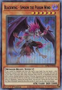 1st Edition, Dark, Effect Monster, Legendary Duelists: Season 2, Ultra Rare, Winged Beast Blackwing - Simoon the Poison Wind (Purple) [LDS2-EN040] Ultra Rare - Trading Card World