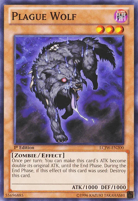 1st Edition, Common, Dark, Effect Monster, Legendary Collection 4: Joey's World, Zombie Plague Wolf [LCJW-EN200] Common - Trading Card World