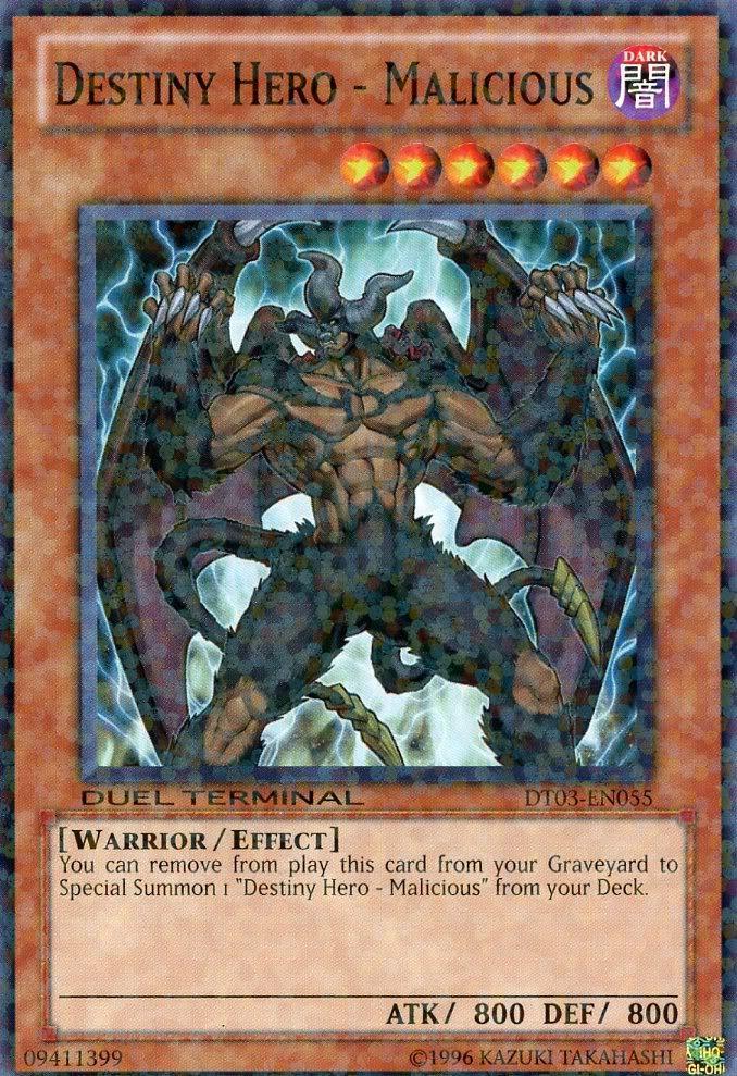 Common, Dark, Duel Terminal 3, Effect Monster, Limited, Warrior Destiny Hero - Malicious [DT03-EN055] Common - Trading Card World