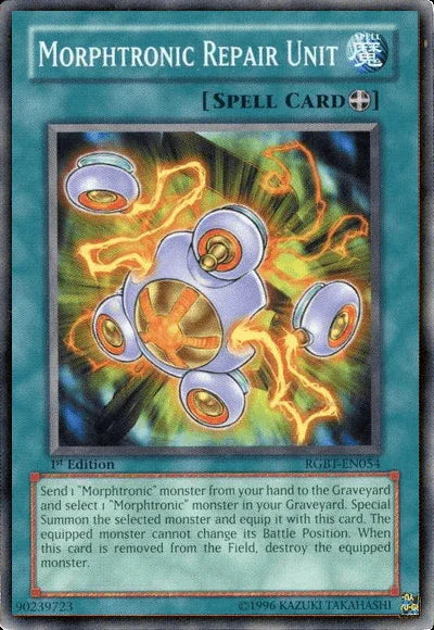 1st Edition, Common, Equip Spell, Raging Battle, Spell, Unlimited Morphtronic Repair Unit [RGBT-EN054] Common - Trading Card World