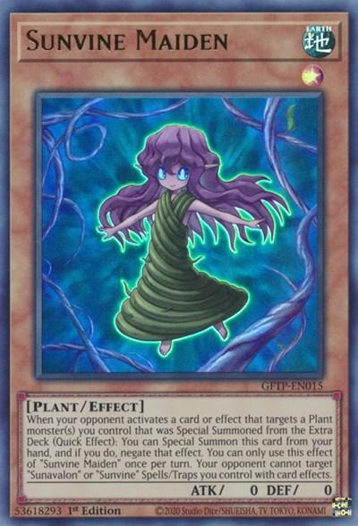 1st Edition, Earth, Effect Monster, Ghosts from the Past, Plant, Ultra Rare Sunvine Maiden [GFTP-EN015] Ultra Rare - Trading Card World