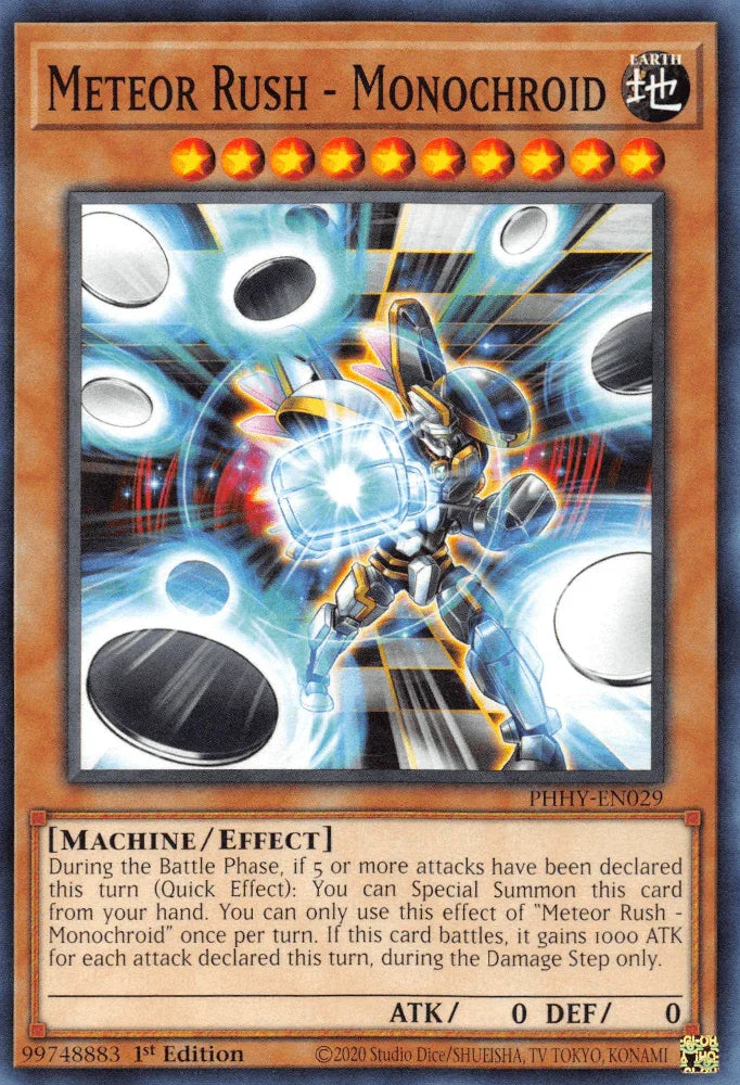 1st Edition, Common, Earth, Effect Monster, Machine, Photon Hypernova Meteor Rush - Monochroid [PHHY-EN029] Common - Trading Card World