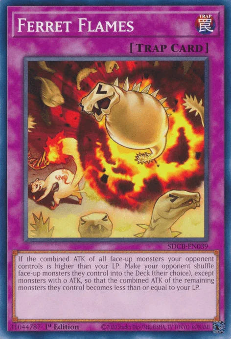 1st Edition, Common, Normal Trap, Structure Deck: Legend of the Crystal Beasts, Trap Ferret Flames [SDCB-EN039] Common - Trading Card World