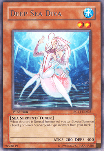 1st Edition, Raging Battle, Rare, Sea Serpent, Tuner Monster, Unlimited, Water Deep Sea Diva [RGBT-EN035] Rare - Trading Card World