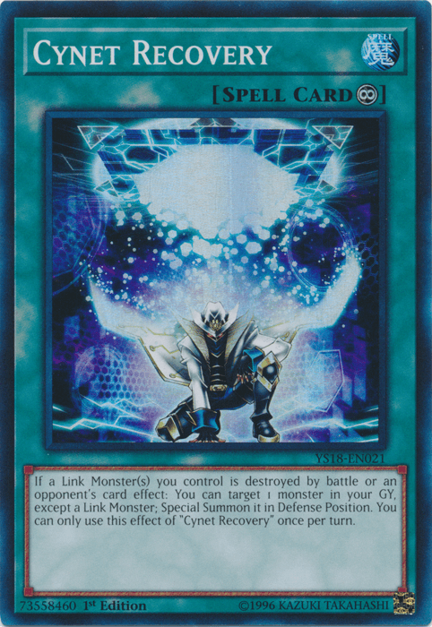 1st Edition, Continuous Spell, Spell, Starter Deck: Codebreaker, Super Rare Cynet Recovery [YS18-EN021] Super Rare - Trading Card World