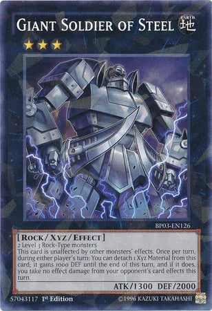 1st Edition, Battle Pack 3: Monster League, Earth, Rock, Shatterfoil Rare, Xyz/Effect Monster Giant Soldier of Steel [BP03-EN126] Shatterfoil Rare - Trading Card World
