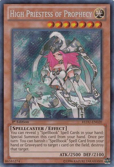 1st Edition, Effect Monster, Light, Return of the Duelist, Secret Rare, Spellcaster, Unlimited High Priestess of Prophecy [REDU-EN020] Secret Rare - Trading Card World