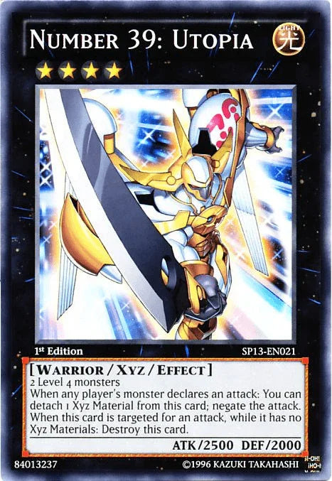 1st Edition, Common, Light, Star Pack 2013, Unlimited, Warrior, Xyz/Effect Monster Number 39: Utopia [SP13-EN021] Common - Trading Card World