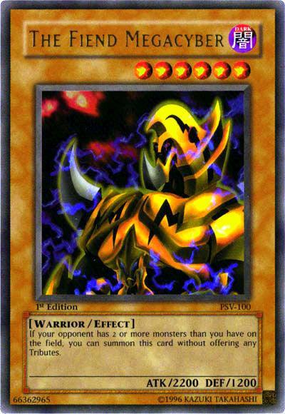 1st Edition, Dark, Effect Monster, Pharaoh's Servant, Ultra Rare, Unlimited, Warrior The Fiend Megacyber [PSV-100] Ultra Rare - Trading Card World