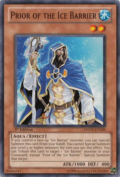 1st Edition, Aqua, Common, Effect Monster, Photon Shockwave, Unlimited, Water Prior of the Ice Barrier [PHSW-EN030] Common - Trading Card World