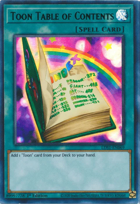 1st Edition, Legendary Duelists: Season 1, Normal Spell, Spell, Ultra Rare Toon Table of Contents (Green) [LDS1-EN069] Ultra Rare - Trading Card World