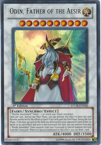 1st Edition, Fairy, Light, Storm of Ragnarok, Synchro/Effect Monster, Ultra Rare, Unlimited Odin, Father of the Aesir [STOR-EN040] Ultra Rare - Trading Card World