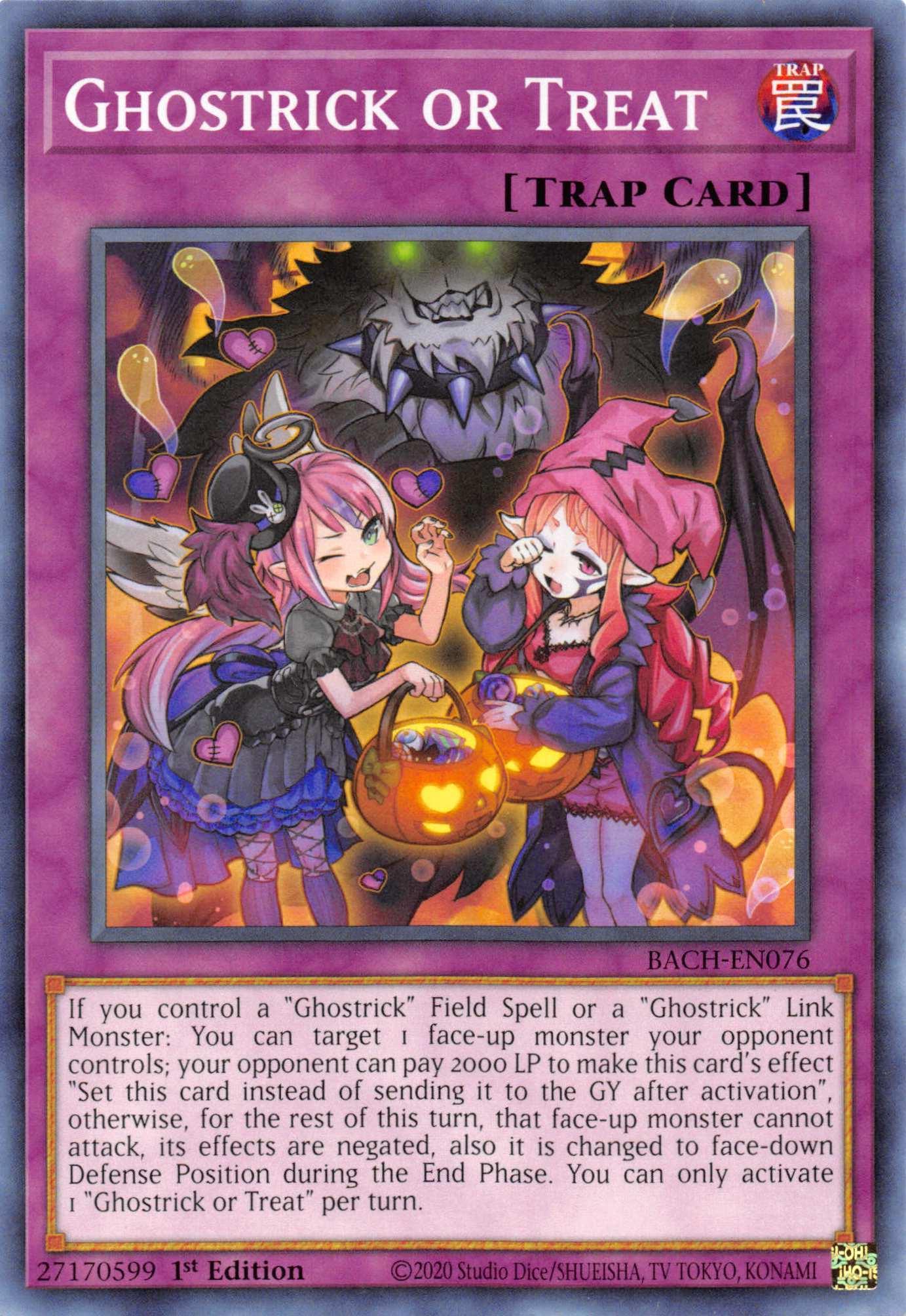 1st Edition, Battle of Chaos, Common, Normal Trap, Trap Ghostrick or Treat [BACH-EN076] Common - Trading Card World