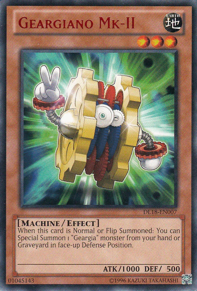 Duelist League Promo, Earth, Effect Monster, Machine, Rare, Unlimited Geargiano Mk-II (Red) [DL18-EN007] Rare - Trading Card World
