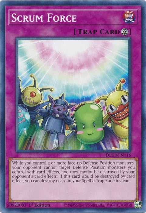 1st Edition, Common, Continuous Trap, Dragons of Legend: The Complete Series, Trap Scrum Force [DLCS-EN116] Common - Trading Card World
