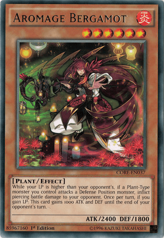1st Edition, Clash of Rebellions, Effect Monster, Fire, Plant, Rare, Unlimited Aromage Bergamot [CORE-EN037] Rare - Trading Card World