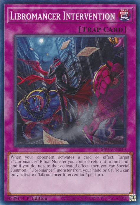 1st Edition, Common, Dueling Heroes Collectors Tin - Mega Pack (25th Anniversary Edition), Normal Trap, Trap Libromancer Intervention [MP23-EN049] Common - Trading Card World