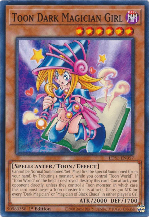 1st Edition, Common, Dark, Legendary Duelists: Season 1, Spellcaster, Toon/Effect Monster Toon Dark Magician Girl [LDS1-EN057] Common - Trading Card World