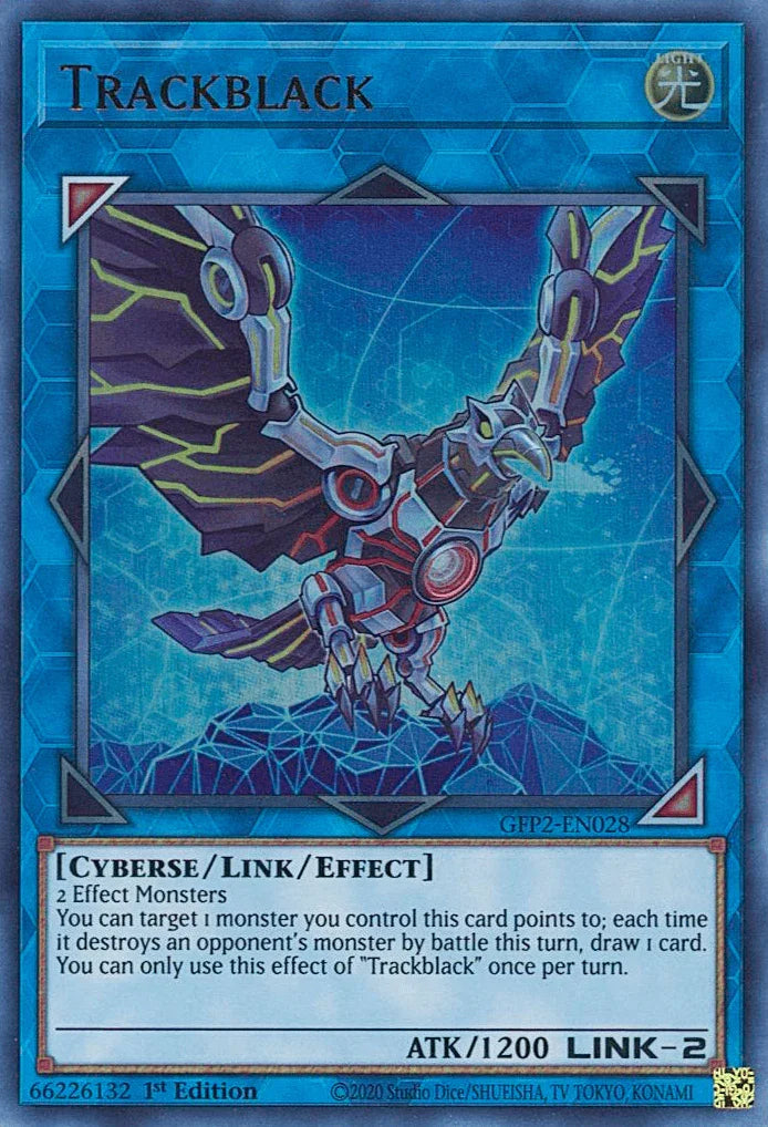 1st Edition, Cyberse, Ghosts From the Past: The 2nd Haunting, Light, Link/Effect Monster, Ultra Rare Trackblack [GFP2-EN028] Ultra Rare - Trading Card World