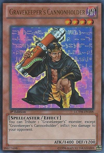 1st Edition, Dark, Effect Monster, Legendary Collection 3: Yugi's World, Spellcaster, Ultra Rare, Unlimited Gravekeeper's Cannonholder [LCYW-EN188] Ultra Rare - Trading Card World