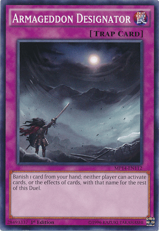 1st Edition, 2014 Mega-Tins Mega Pack, Common, Normal Trap, Trap Armageddon Designator [MP14-EN112] Common - Trading Card World