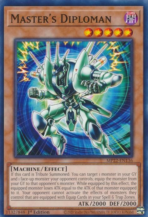 1st Edition, 2022 Tin of the Pharaoh's Gods, Common, Dark, Effect Monster, Machine Masters Diploman [MP22-EN136] Common - Trading Card World