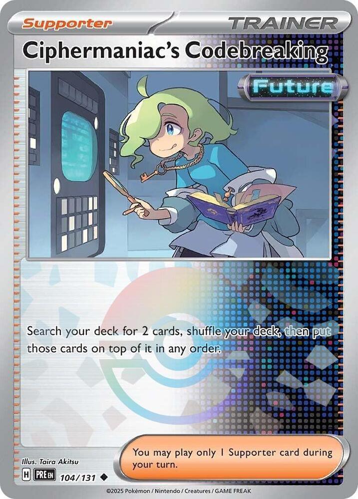 Holofoil, Scarlet & Violet: Prismatic Evolutions, Supporter, Uncommon Ciphermaniac's Codebreaking (104/131) (Poke Ball Pattern) [Scarlet & Violet: Prismatic Evolutions] - Trading Card World