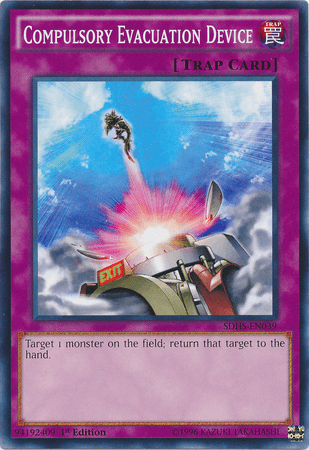1st Edition, Common, Normal Trap, Structure Deck: HERO Strike, Trap, Unlimited Compulsory Evacuation Device [SDHS-EN039] Common - Trading Card World