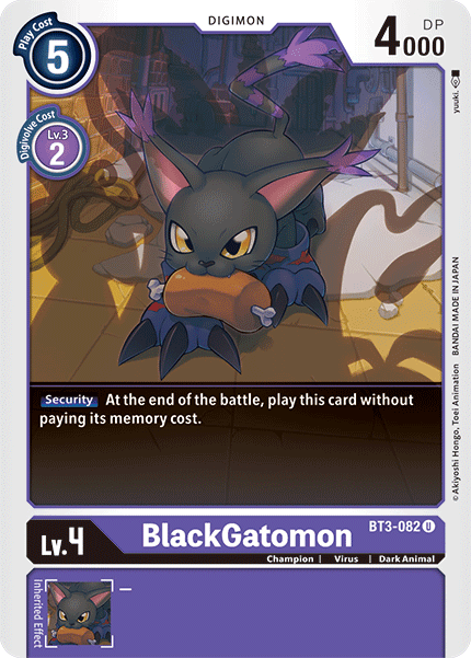 BT3-082, Champion, Dark Animal, Digimon, Purple, Release Special Booster Ver.1.5, Uncommon, Virus BlackGatomon [BT3-082] [Release Special Booster Ver.1.5] - Trading Card World