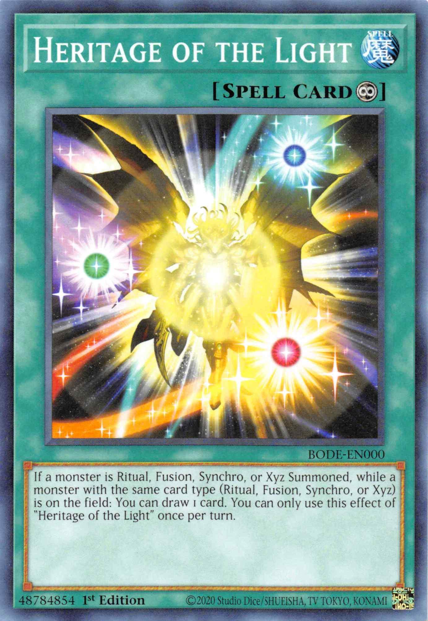 1st Edition, Burst of Destiny, Common, Continuous Spell, Spell Heritage of the Light [BODE-EN000] Common - Trading Card World