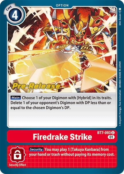 BT7-093, Next Adventure Pre-Release Cards, Option, Red, Uncommon Firedrake Strike [BT7-093] [Next Adventure Pre-Release Cards] - Trading Card World