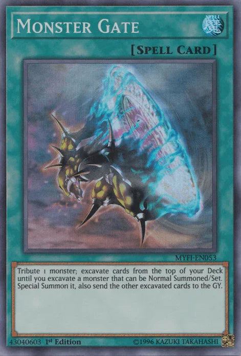 1st Edition, Mystic Fighters, Normal Spell, Spell, Super Rare Monster Gate [MYFI-EN053] Super Rare - Trading Card World