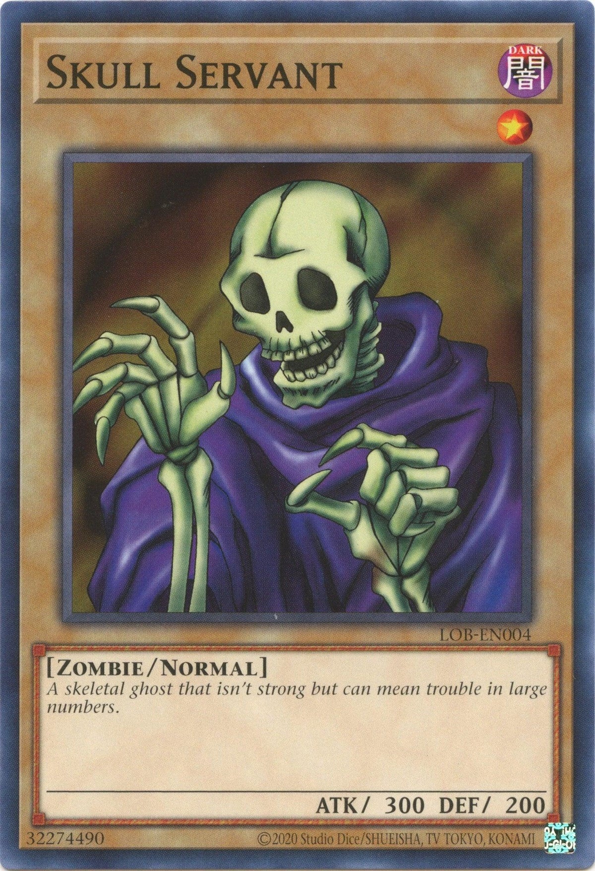 Common, Dark, Legend of Blue Eyes White Dragon (25th Anniversary Edition), Normal Monster, Unlimited, Zombie Skull Servant (25th Anniversary) [LOB-EN004] Common - Trading Card World