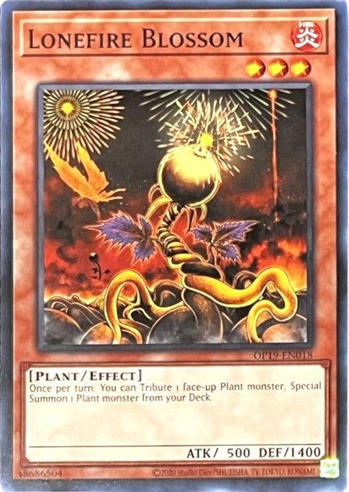 Common, Effect Monster, Fire, OTS Tournament Pack 19, Plant, Unlimited Lonefire Blossom [OP19-EN018] Common - Trading Card World