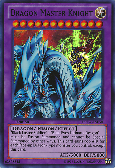 1st Edition, Dragon, Fusion/Effect Monster, Legendary Collection 3: Yugi's World, Light, Super Rare, Unlimited Dragon Master Knight [LCYW-EN050] Super Rare - Trading Card World