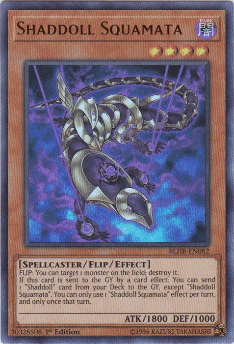 1st Edition, Battles of Legend: Hero's Revenge, Dark, Flip/Effect Monster, Spellcaster, Ultra Rare Shaddoll Squamata [BLHR-EN082] Ultra Rare - Trading Card World