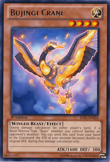 1st Edition, Effect Monster, Judgment of the Light, Light, Rare, Unlimited, Winged Beast Bujingi Crane [JOTL-EN020] Rare - Trading Card World