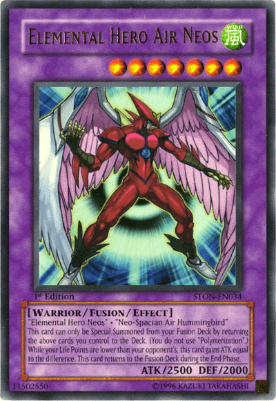 1st Edition, Fusion/Effect Monster, Strike of Neos, Ultra Rare, Unlimited, Warrior, Wind Elemental Hero Air Neos [STON-EN034] Ultra Rare - Trading Card World