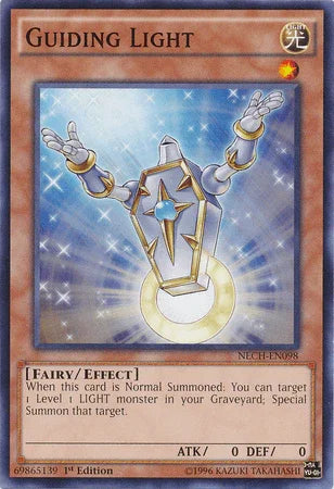 1st Edition, Common, Effect Monster, Fairy, Light, The New Challengers, Unlimited Guiding Light [NECH-EN098] Common - Trading Card World
