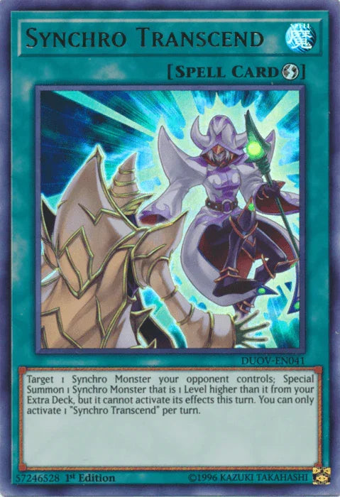 1st Edition, Duel Overload, Quick Play Spell, Spell, Ultra Rare Synchro Transcend [DUOV-EN041] Ultra Rare - Trading Card World