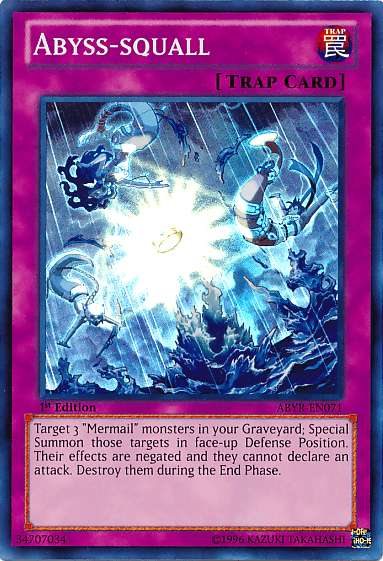 1st Edition, Abyss Rising, Normal Trap, Super Rare, Trap, Unlimited Abyss-squall [ABYR-EN071] Super Rare - Trading Card World