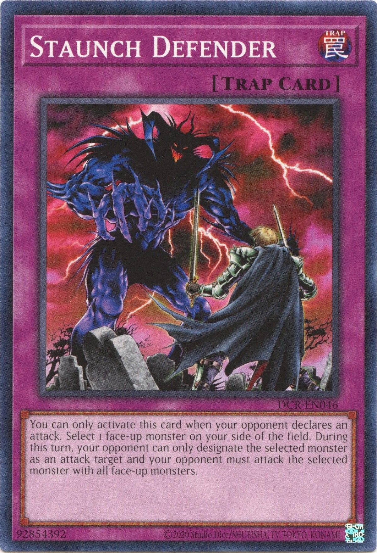 Common, Dark Crisis (25th Anniversary Edition), Normal Trap, Trap, Unlimited Staunch Defender (25th Anniversary) [DCR-EN046] Common - Trading Card World