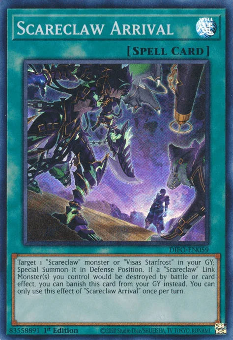 1st Edition, Dimension Force, Normal Spell, Spell, Super Rare Scareclaw Arrival [DIFO-EN059] Super Rare - Trading Card World