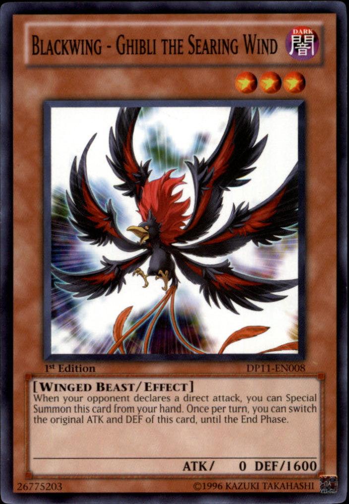 1st Edition, Common, Dark, Duelist Pack 11: Crow, Effect Monster, Winged Beast Blackwing - Ghibli the Searing Wind [DP11-EN008] Common - Trading Card World