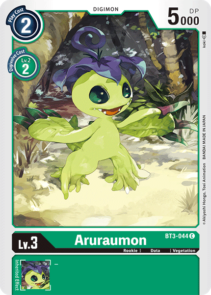 BT3-044, Common, Data, Digimon, Green, Release Special Booster Ver.1.5, Rookie, Vegetation Aruraumon [BT3-044] [Release Special Booster Ver.1.5] - Trading Card World