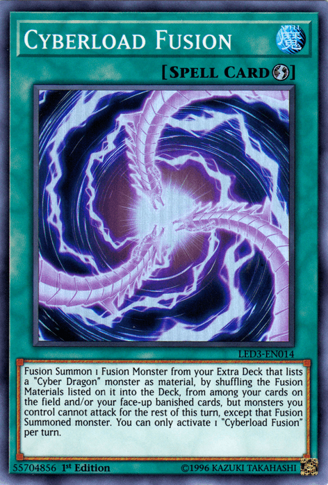 1st Edition, Legendary Duelists: White Dragon Abyss, Quick Play Spell, Spell, Super Rare Cyberload Fusion [LED3-EN014] Super Rare - Trading Card World