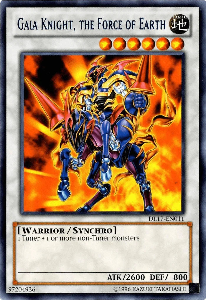 Duelist League Promo, Earth, Rare, Synchro Monster, Unlimited, Warrior Gaia Knight, the Force of Earth (Blue) [DL17-EN011] Rare - Trading Card World