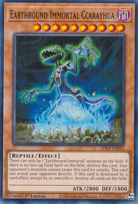 1st Edition, Common, Dark, Effect Monster, Legendary Duelists: Season 3, Reptile Earthbound Immortal Ccarayhua [LDS3-EN042] Common - Trading Card World