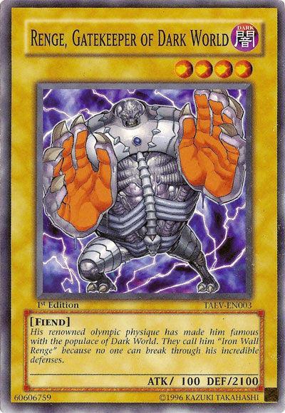 1st Edition, Common, Dark, Fiend, Normal Monster, Tactical Evolution, Unlimited Renge, Gatekeeper of Dark World [TAEV-EN003] Common - Trading Card World