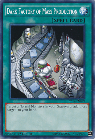 1st Edition, Common, Normal Spell, Spell, Super Starter: Space-Time Showdown Dark Factory of Mass Production [YS14-EN029] Common - Trading Card World